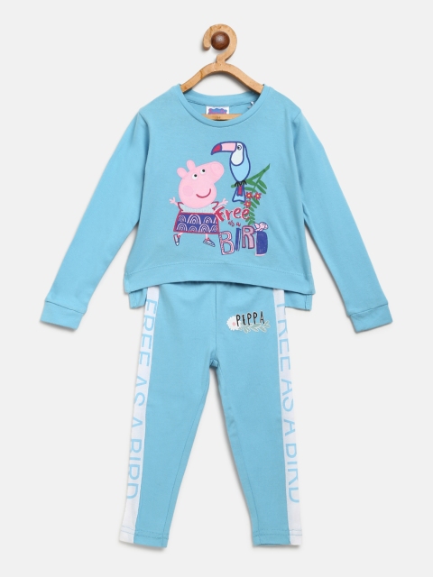 

Peppa Pig Girls Blue Printed Top with Pyjamas