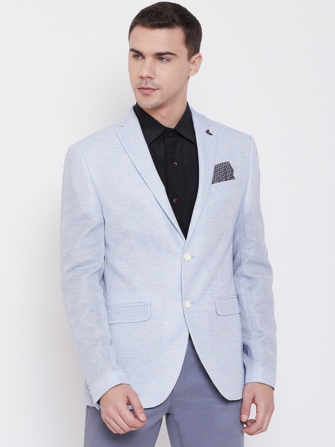 

Blackberrys Men Blue Slim Fit Solid Single-Breasted Blazer