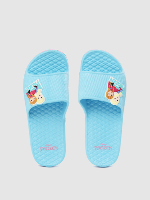 

Frozen Girls Blue Textured Sliders