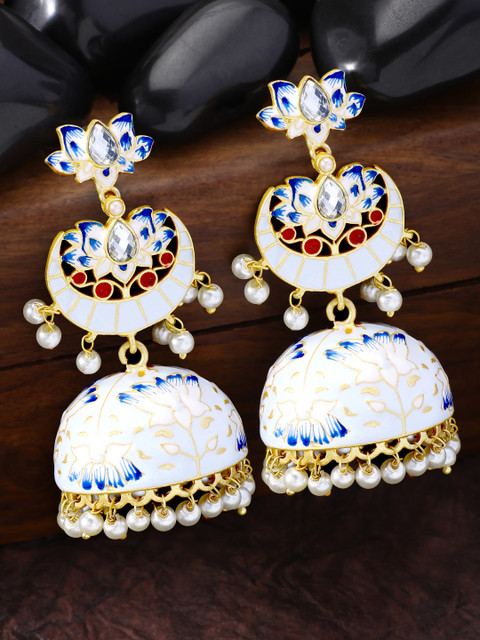 

Peora Gold-Plated & Blue Jhumkas