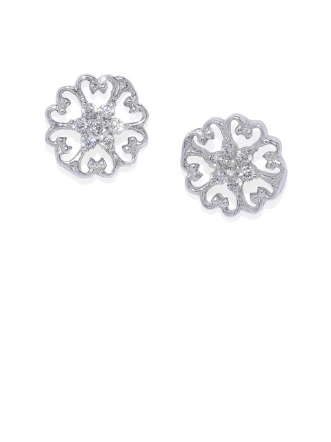 

Peora 925 Sterling Silver Rhodium-Plated Floral Studs