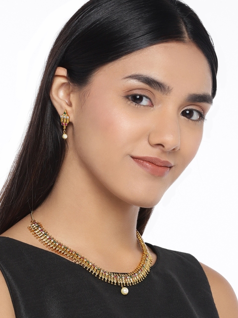 

Peora Gold-Plated Cubic Zirconia Studded Jewellery Set