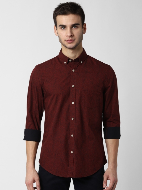 

Peter England Men Maroon Slim Fit Printed Casual Shirt