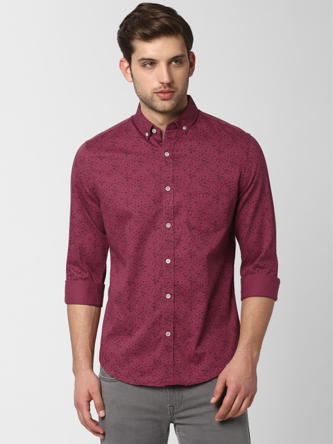 

Peter England Men Maroon Slim Fit Printed Casual Shirt