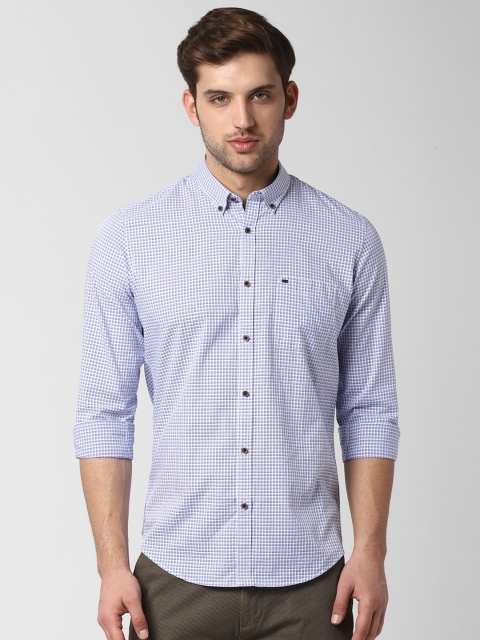 

Peter England Men Blue Slim Fit Checked Casual Shirt