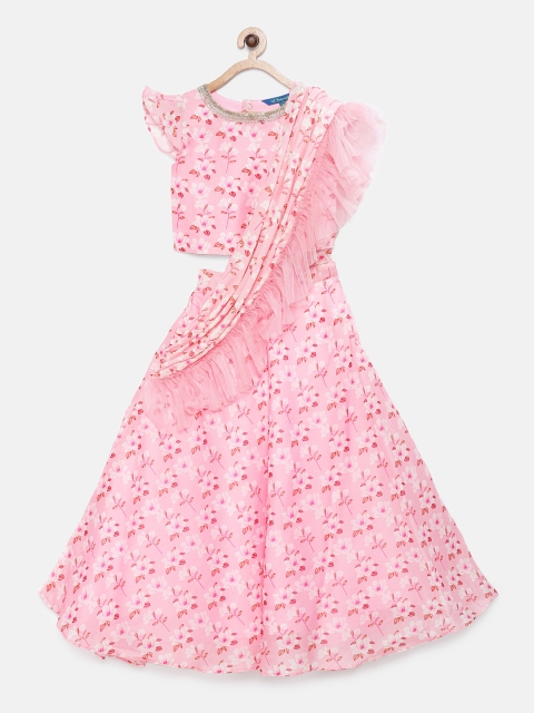 

Lil Peacock Pink Ready to Wear Lehenga & Blouse with Dupatta