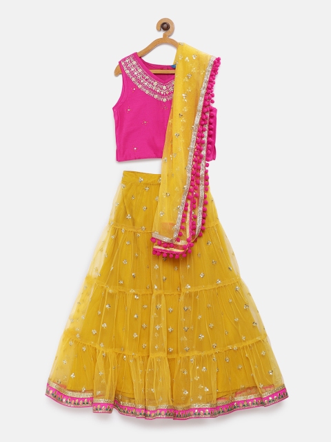 

Lil Peacock Fuchsia Pink Ready to Wear Lehenga & Blouse with Dupatta