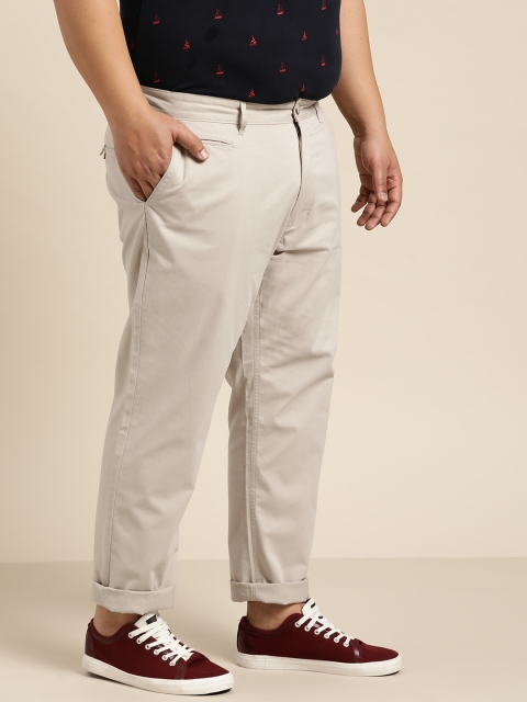 

Sztori Plus Size Men Beige Regular Fit Solid Chinos