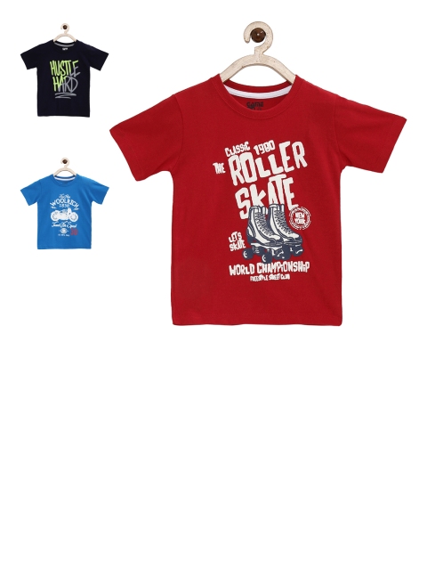 

Joven Boys Pack of 3 Printed Round Neck T-shirt, Red