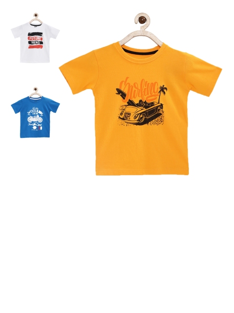 

Joven Boys Pack of 3 Printed Round Neck T-shirts, White