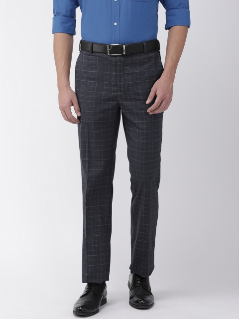 

Raymond Men Grey Contemporary Fit Checked Formal Trousers