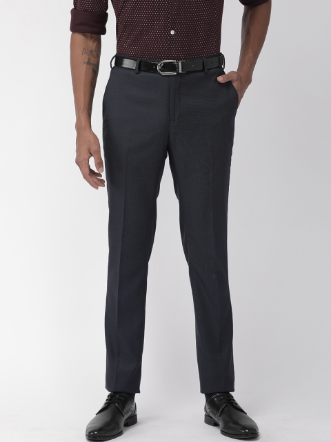 

Raymond Men Navy Blue Slim Fit Solid Formal Trousers