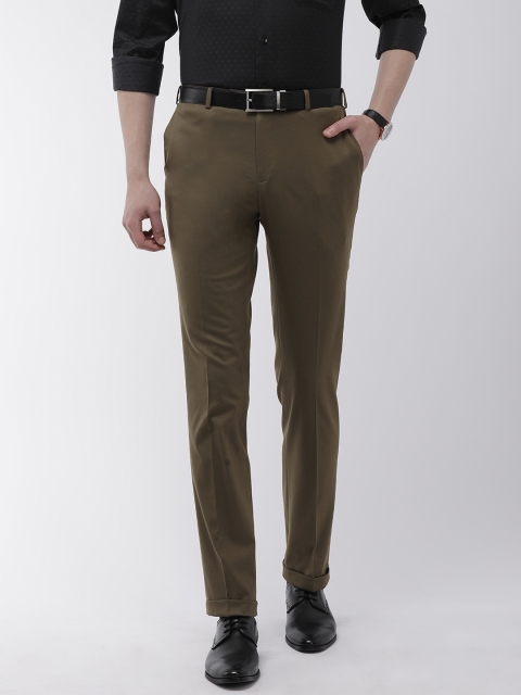 

Raymond Men Olive Green Slim Fit Solid Formal Trousers