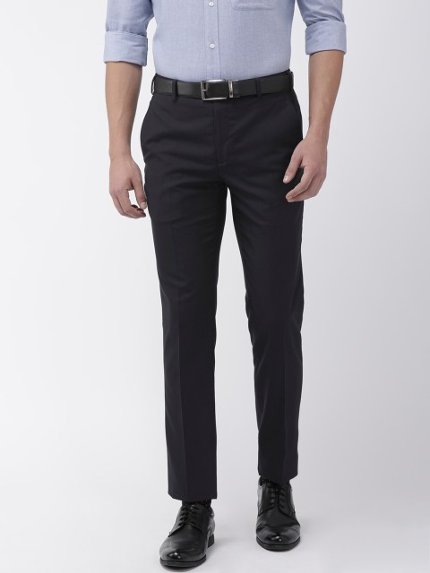 

Raymond Men Navy Blue Slim Fit Solid Formal Trousers