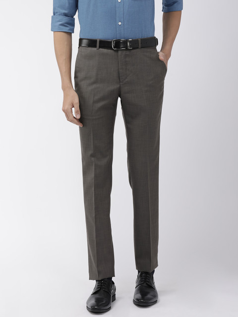 

Raymond Men Brown Slim Fit Solid Formal Trousers