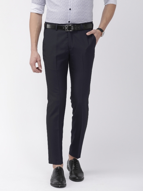 

Park Avenue Men Navy Blue Neo Fit Solid Formal Trousers