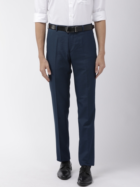 

Raymond Men Blue Contemporary Fit Solid Formal Trousers
