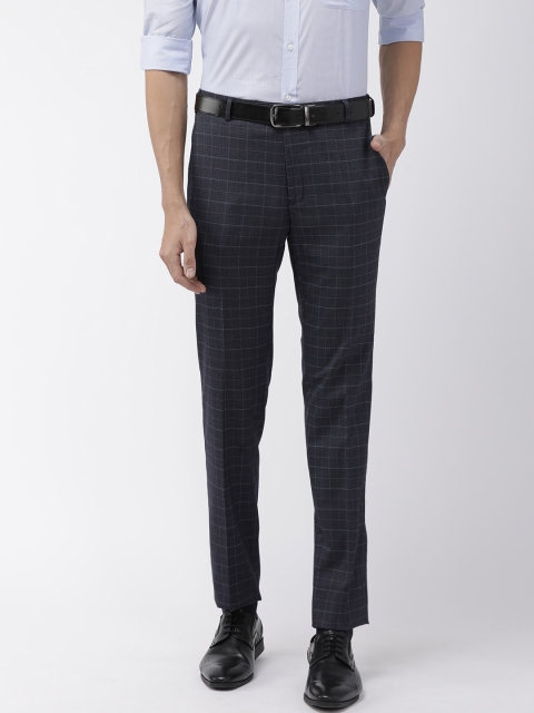 

Raymond Men Grey Slim Fit Checked Formal Trousers