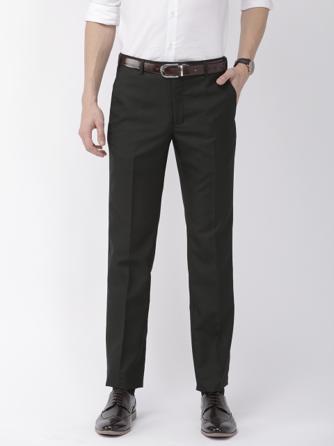 

Park Avenue Men Black Super Slim Fit Self Design Formal Trousers