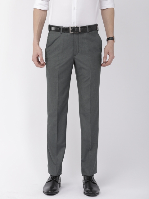 

Park Avenue Men Grey Super Slim Fit Checked Formal Trousers