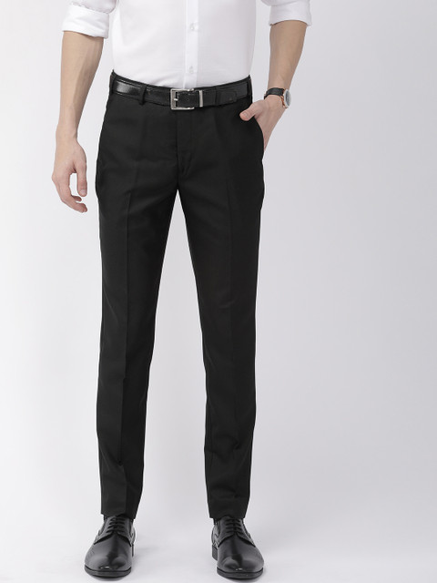 

Park Avenue Men Black Neo Fit Solid Formal Trousers