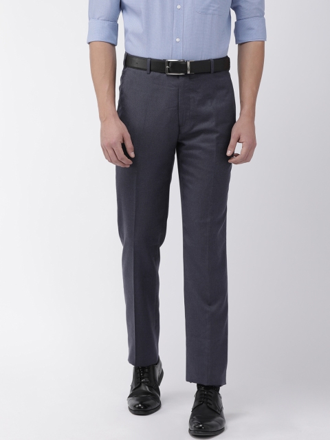 

Raymond Men Blue Contemporary Fit Solid Formal Trousers