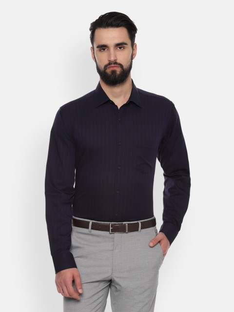 

Van Heusen Men Blue & Red Regular Fit Striped Formal Shirt