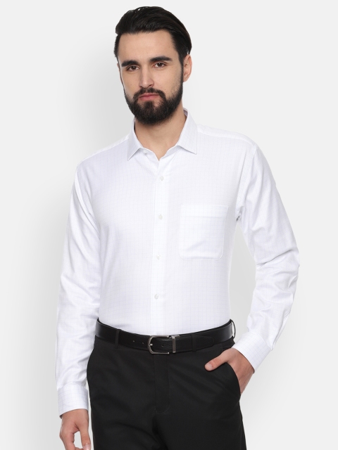 

Van Heusen Men White Regular Fit Checked Formal Shirt