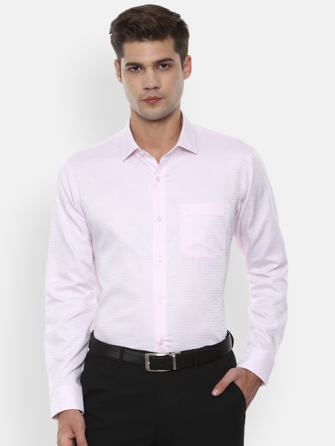 

Van Heusen Men Pink Slim Fit Self Design Formal Shirt