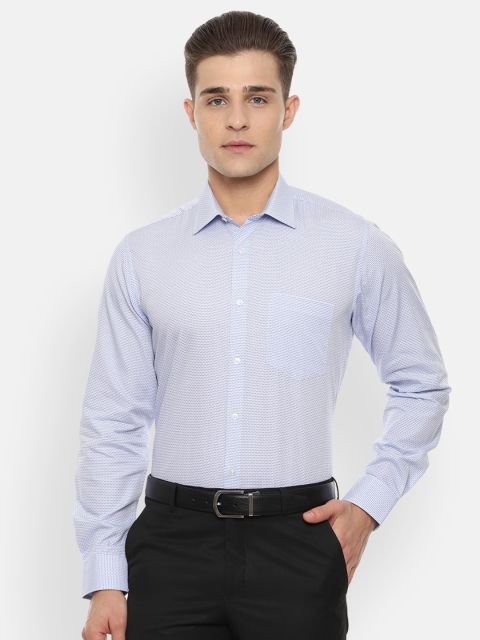 

Van Heusen Men Blue Regular Fit Self Design Formal Shirt