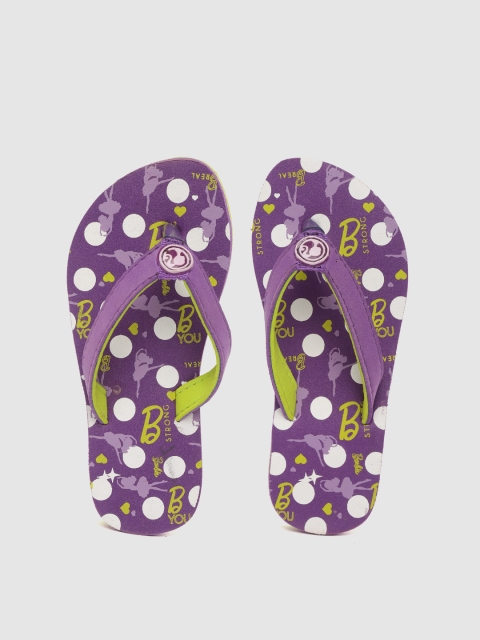 

Barbie Girls Purple & White Printed Thong Flip-Flops