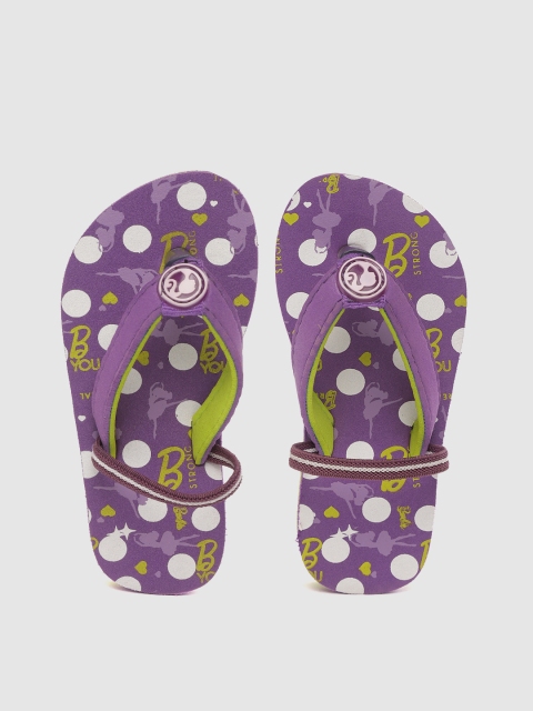 

Barbie Girls Purple & White Printed Thong Flip-Flops with Backstrap