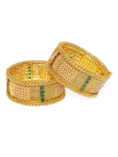 

Peora Set Of 2 18K Gold-Plated Traditional Bangles