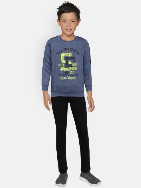 

Sweet Dreams Boys Navy Blue & Black Printed Winter Tracksuit
