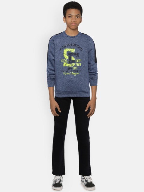 

Sweet Dreams Boys Navy Blue & Black Printed Winter Tracksuit