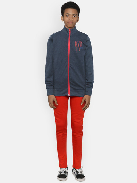 

Sweet Dreams Boys Navy Blue & Red Solid Tracksuit