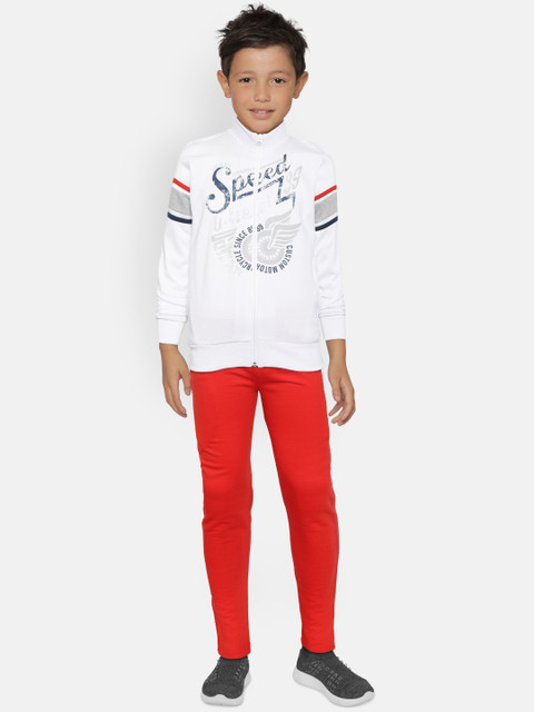 

Sweet Dreams Boys White & Red Printed Tracksuit