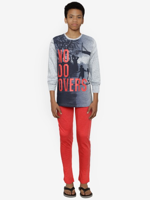 

Sweet Dreams Boys Navy Blue & Red Printed Night Suit