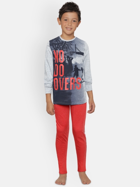 

Sweet Dreams Boys Navy Blue & Red Printed Night Suit