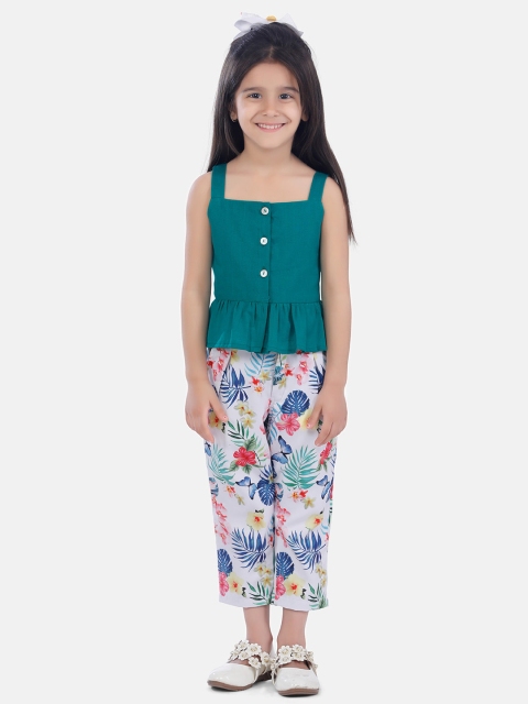 

Fairies Forever Girls Green Printed Top with Capris