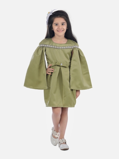 

Fairies Forever Girls Green Solid Fit and Flare Dress