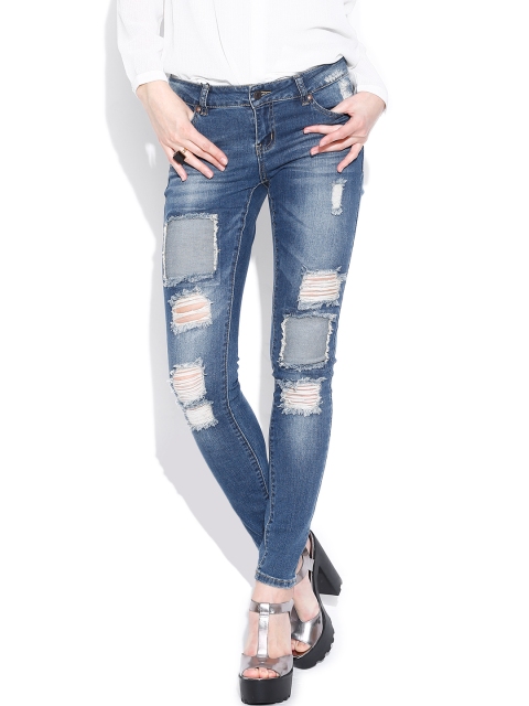 

Vero Moda Blue Distressed Slim Fit Jeans