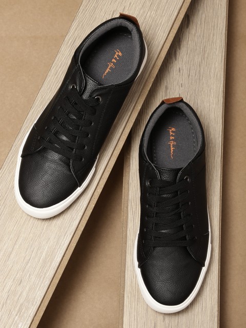 

Mast & Harbour Men Black Solid Sneakers