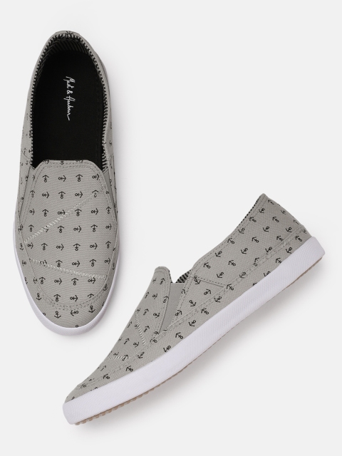 

Mast & Harbour Men Grey Slip-On Sneakers