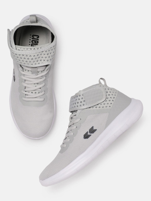 

Crew STREET Men Grey Solid Mid-Top Sneakers