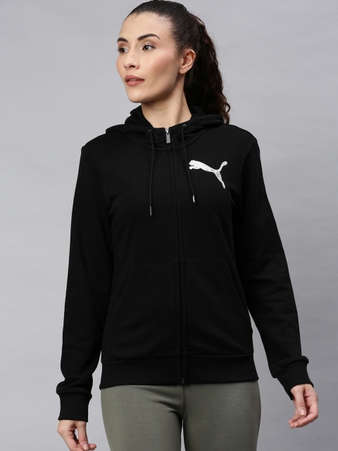 

Puma Women Black Brand Logo Print KA TR Hooded Sweatshirt