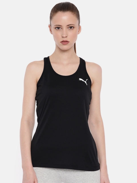 

Puma Women Black Regular Fit Solid dryCELL Active Tank Round Neck T-Shirt