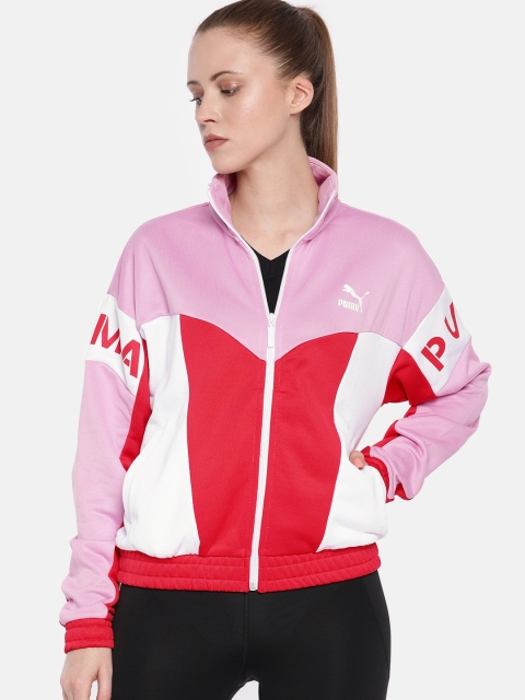 

Puma Women Red & Pink Colourblocked Sporty Jacket