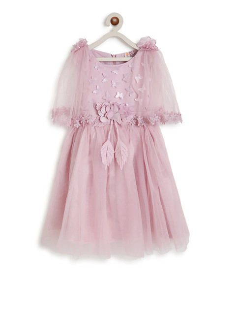 

Kids On Board Girls Purple Embellished A-Line Dress