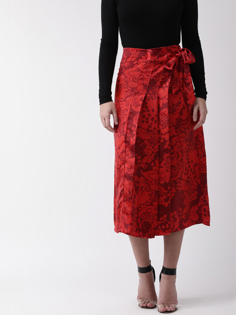 

Marks & Spencer Women Red & Maroon Printed Wrap Skirt